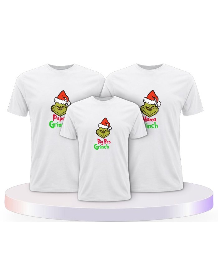 Familienlook T-Shirts mit Grinch Family | Paarpulli