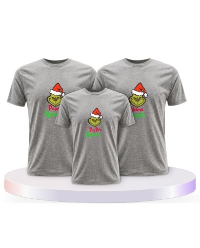 Familienlook T-Shirts mit Grinch Family | Paarpulli