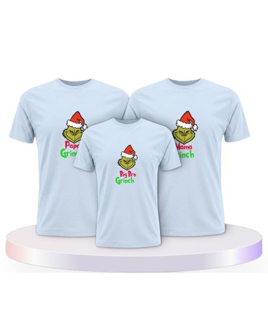 Familienlook T-Shirts mit Grinch Family | Paarpulli