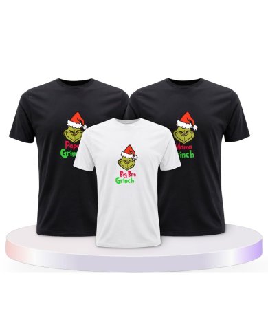 Familienlook T-Shirts mit Grinch Family | Paarpulli