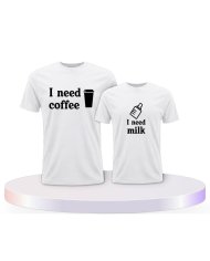Eltern-Kind Partnerlook I Need Coffee und I Need Milk | Paarpulli