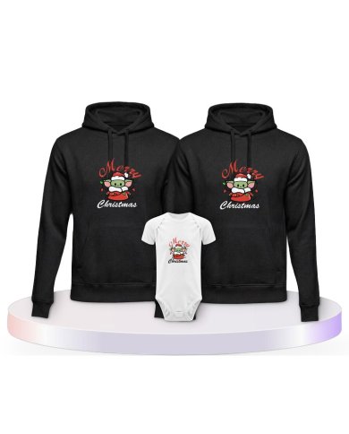 May Christmas Be With You Familienset Hoodies mit Babybody | Paarpulli