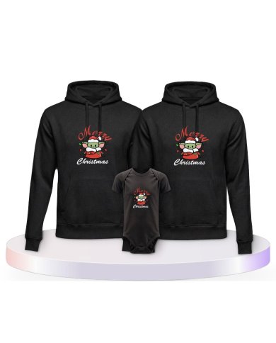 May Christmas Be With You Familienset Hoodies mit Babybody | Paarpulli