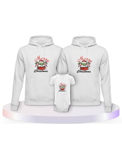 May Christmas Be With You Familienset Hoodies mit Babybody | Paarpulli