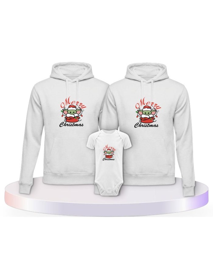 May Christmas Be With You Familienset Hoodies mit Babybody | Paarpulli