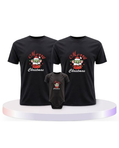 Familienlook T-Shirts mit May Christmas Be With You | Paarpulli