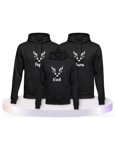 Rentier Family Familienset Hoodies | Paarpulli