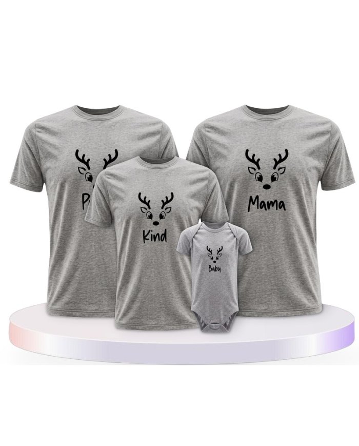 Rentier Family Familienset T-Shirts mit Babybody | Paarpulli