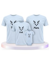 Rentier Family Familienset T-Shirts mit Babybody | Paarpulli