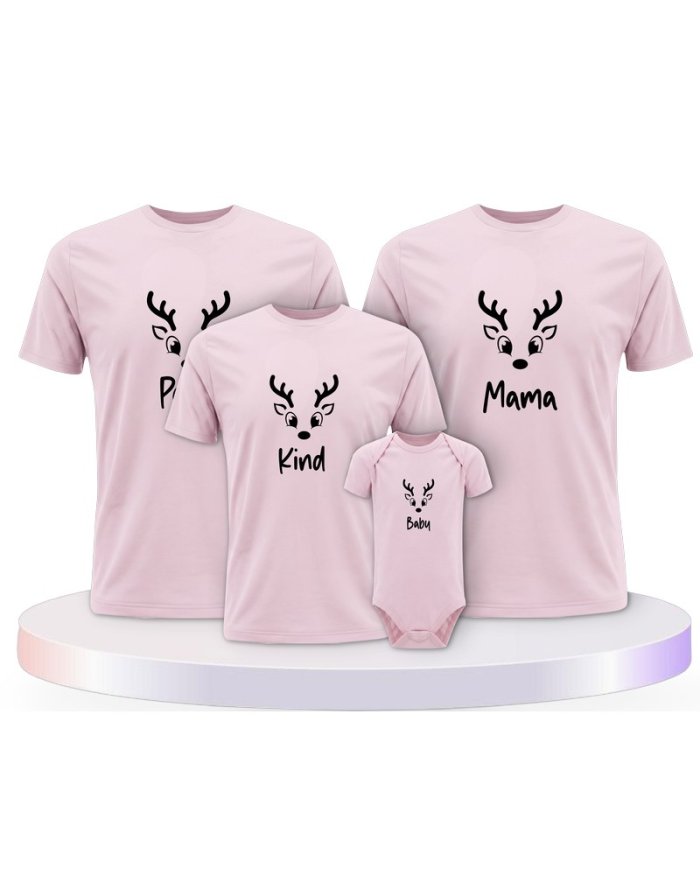 Rentier Family Familienset T-Shirts mit Babybody | Paarpulli