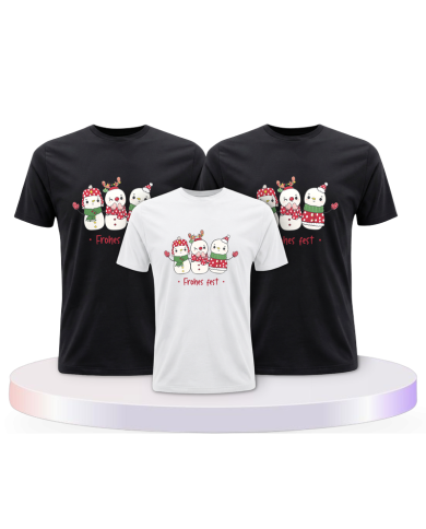 Frohes Fest Schneemann Familienset T-Shirts | Paarpulli