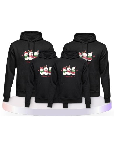 Frohes Fest Schneemann Familienset Hoodies | Paarpulli