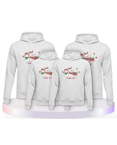 Frohes Fest Schneemann Familienset Hoodies | Paarpulli