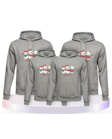 Frohes Fest Schneemann Familienset Hoodies | Paarpulli