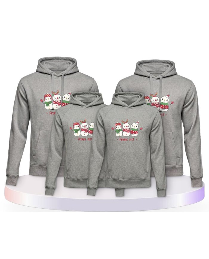 Frohes Fest Schneemann Familienset Hoodies | Paarpulli