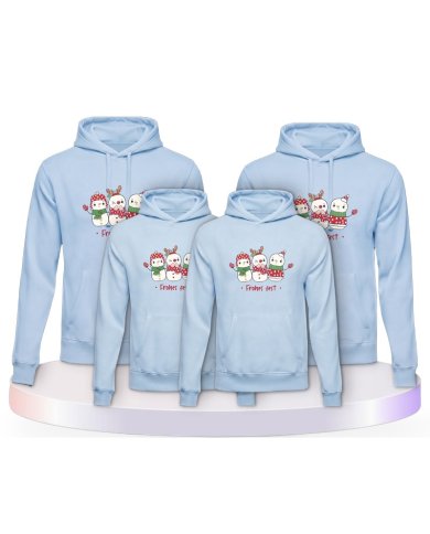 Frohes Fest Schneemann Familienset Hoodies | Paarpulli