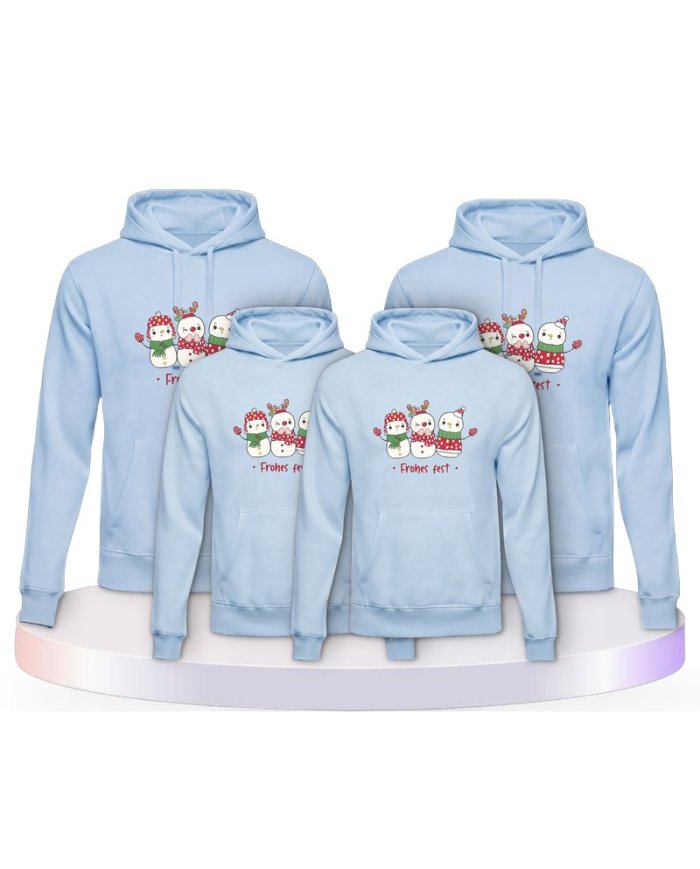 Frohes Fest Schneemann Familienset Hoodies | Paarpulli