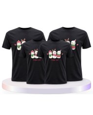 Familienlook T-Shirts mit Frohes Fest Schneemann | Paarpulli