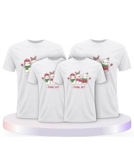 Familienlook T-Shirts mit Frohes Fest Schneemann | Paarpulli