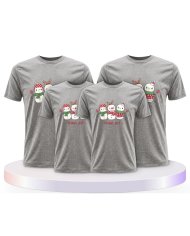 Familienlook T-Shirts mit Frohes Fest Schneemann | Paarpulli