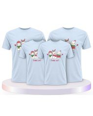 Familienlook T-Shirts mit Frohes Fest Schneemann | Paarpulli
