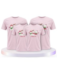 Familienlook T-Shirts mit Frohes Fest Schneemann | Paarpulli