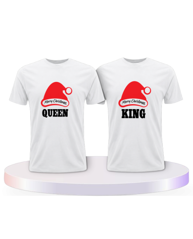 Partnerlook T-Shirts mit King und Queen Weihnachten | Paarpulli