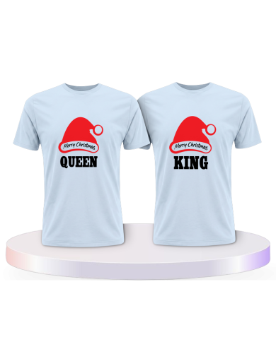 Partnerlook T-Shirts mit King und Queen Weihnachten | Paarpulli