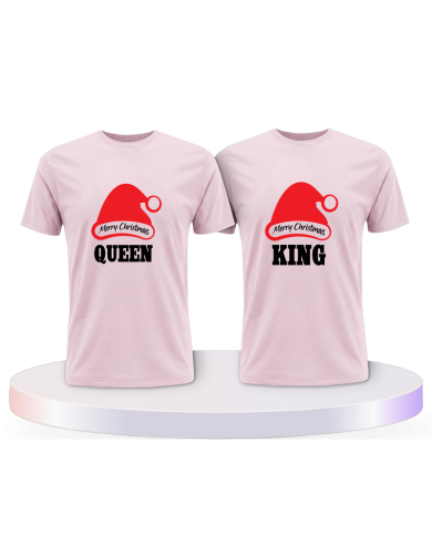 Partnerlook T-Shirts mit King und Queen Weihnachten | Paarpulli
