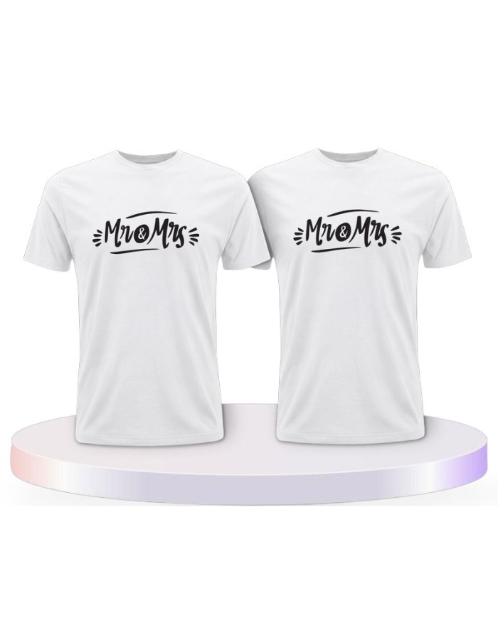 Mr. und Mrs. Verziertes Couple T-Shirts kaufen | Paarpulli