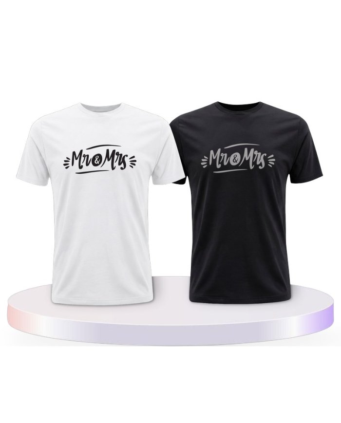Mr. und Mrs. Verziertes Couple T-Shirts kaufen | Paarpulli