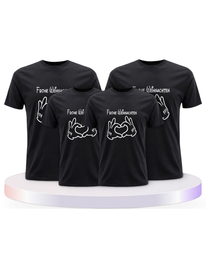 Frohe Weihnachten Familienset T-Shirts | Paarpulli