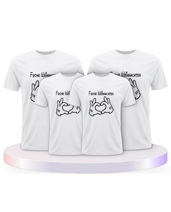 Frohe Weihnachten Familienset T-Shirts | Paarpulli
