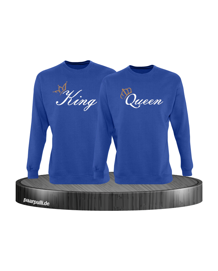 King und Queen mit goldenen Kronen Partnerlook Sweatshirts