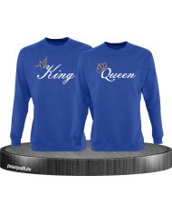 King und Queen mit goldenen Kronen Partnerlook Sweatshirts