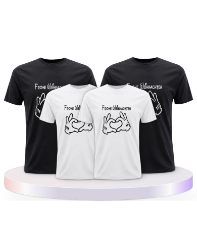 Frohe Weihnachten Familienset T-Shirts | Paarpulli