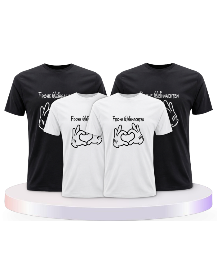 Frohe Weihnachten Familienset T-Shirts | Paarpulli