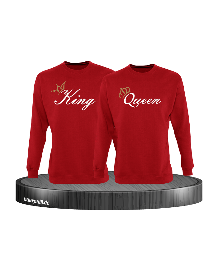 King und Queen mit goldenen Kronen Partnerlook Sweatshirts