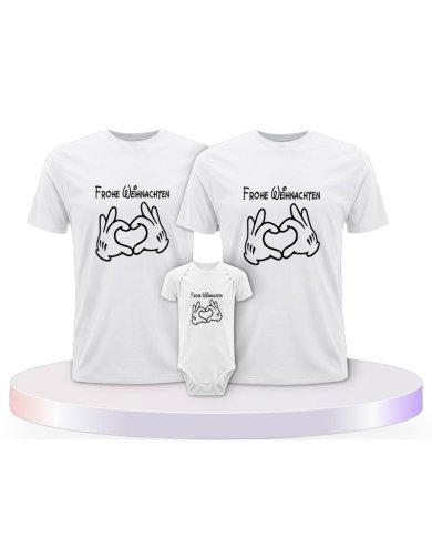 Familienlook T-Shirts mit Frohe Weihnachten | Paarpulli