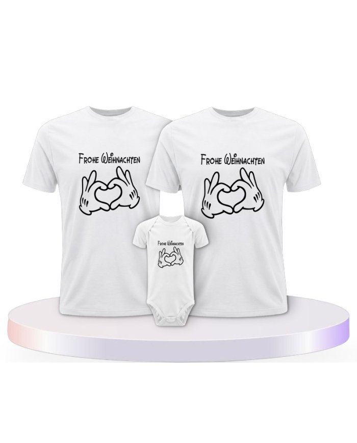 Familienlook T-Shirts mit Frohe Weihnachten | Paarpulli