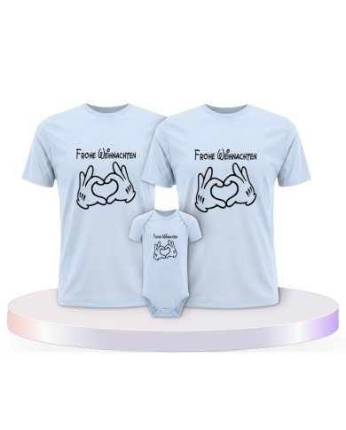 Familienlook T-Shirts mit Frohe Weihnachten | Paarpulli