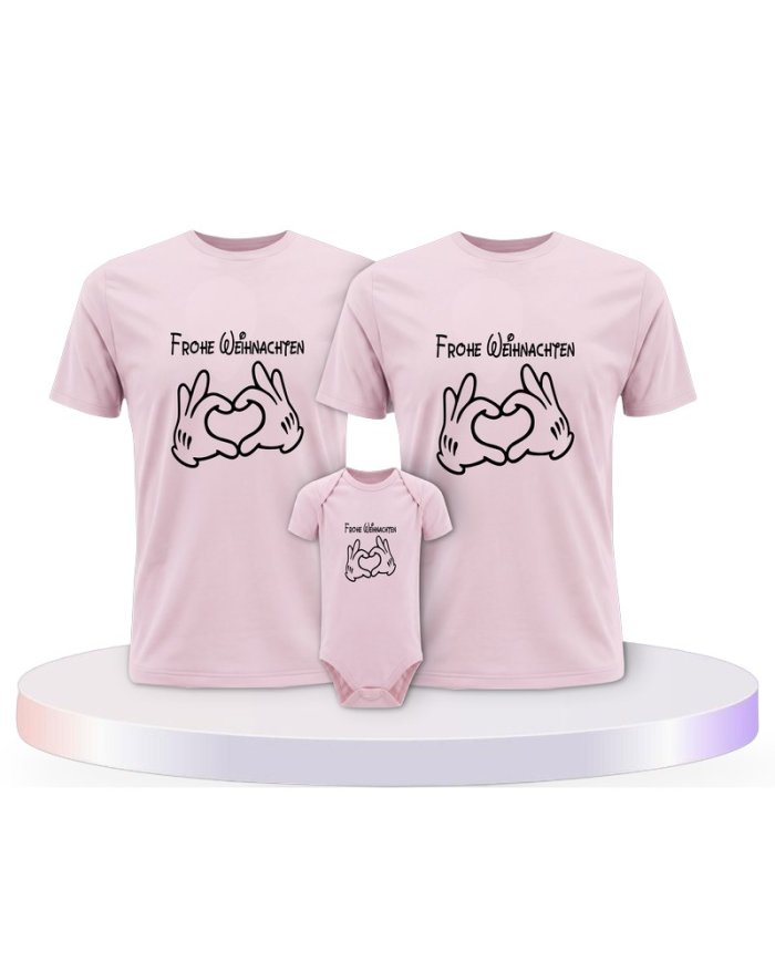 Familienlook T-Shirts mit Frohe Weihnachten | Paarpulli