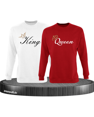 King und Queen mit goldenen Kronen Partnerlook Sweatshirts King und Queen mit goldenen Kronen Partnerlook Sweatshirts