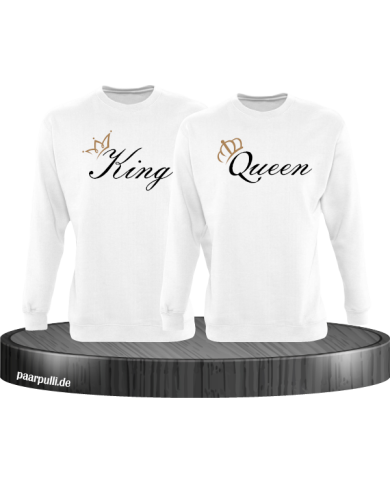 King und Queen mit goldenen Kronen Partnerlook Sweatshirts King und Queen mit goldenen Kronen Partnerlook Sweatshirts