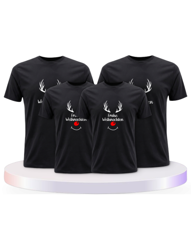 Reh Frohe Weihnachten Familienset T-Shirts | Paarpulli