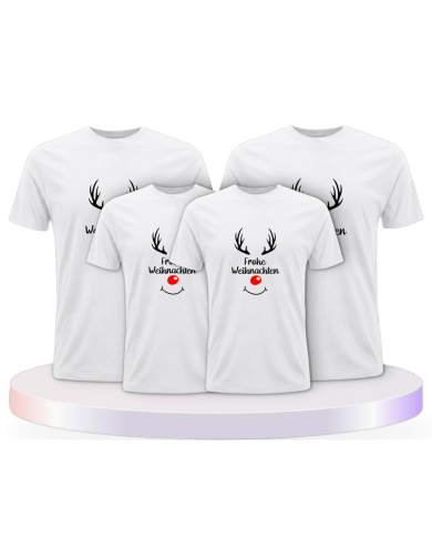 Reh Frohe Weihnachten Familienset T-Shirts | Paarpulli