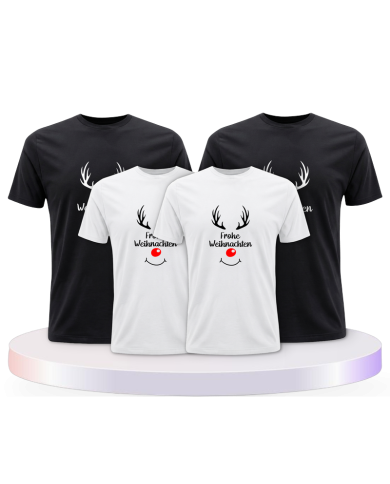 Reh Frohe Weihnachten Familienset T-Shirts | Paarpulli
