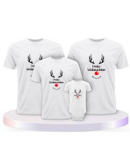 Familienlook T-Shirts mit Reh Frohe Weihnachten | Paarpulli