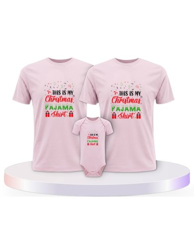 Familienlook T-Shirts mit This Is my Christmas Pajama | Paarpulli