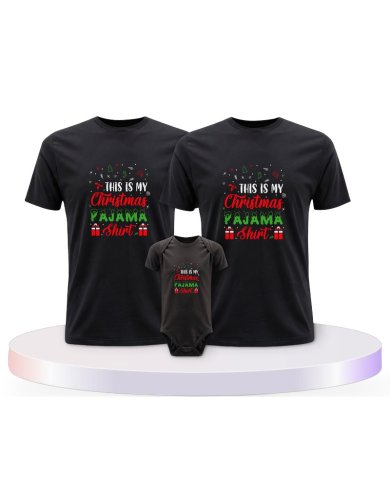 Familienlook T-Shirts mit This Is my Christmas Pajama | Paarpulli